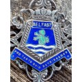 Belfast sterling silver and enamel brooch