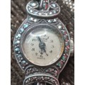 Sterling Silver and Marasite antique ladies watch