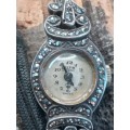 Sterling Silver and Marasite antique ladies watch