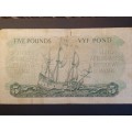South African Reserve Bank Five Pounds 2.12.54