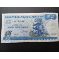 Reserve bank of Zimbabwe Two Dollars 1983