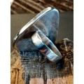 Sterling silver ring Size Q.5 Handmade mother of pearl ring