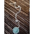 Extra long neck chain sterling silver with R1 coin pendant 90cm long