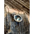 Sterling silver pendant large stone size is 9mm by 7mm