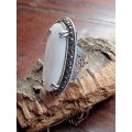 Mother of Pearl and Marcasite Antique/Vintage ladies ring Size: O No Box!