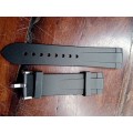 Rubber wrist watch straps curved inlinks 22mm fits Rolex sport models and others Grey&Black