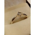 Sterling silver ladies ring with cubic zirconia Size M