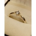 Sterling silver ladies ring with cubic zirconia Size M
