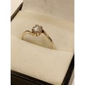 Sterling silver ladies ring with cubic zirconia Size N