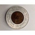 The American Swiss Watch Company Cape Town 1939 Farthing coin in the middle