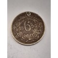 South African Republic six pence 1896