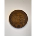 South Africa 1/2 penny 1950