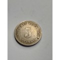 Germany 5 pfennig 1875