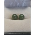 Jade sterling silver earrings 8mm