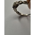 Sterling silver ladies ring Size: R NO BOX