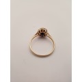 9ct Yellow Gold Genuine Sapphire & CZ Birmingham Engagement ring