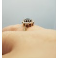 9ct Yellow Gold Genuine Sapphire & CZ Birmingham Engagement ring