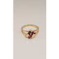 9ct Solid Gold Ruby Ring - Antique, from UK