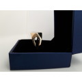 9ct SOLID Gold CZ Gents Ring - PRE-OWNED