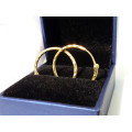 18ct Gold Ladies Fancy hoop earrings - PRE-OWNED
