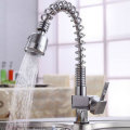 Nickel brushed kitchen pull out spray basin sink faucet taps mixer