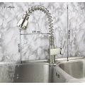 Nickel brushed kitchen pull out spray basin sink faucet taps mixer