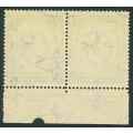 SWA 1937 KGVI Coronation Imprint pair of 1/2d stamps (SACC 124) (**)