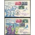 South Africa 1949 "Inauguration of Voortrekker Monument" Covers with different Colour illustrations