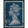 GB UK 1977 QEII used single 5 Pound stamp (SG 1028)