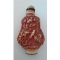 Little Antique carved Snuff bottle with bird carvings