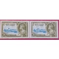 KUT - RARE 20c Pair with Broken Flag Pole Variant on BOTH Stamps CV R9000+