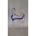 Magnificent 2 tone soft Yellow Gold with Blue Murano Reindeer