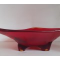 Stylish 29cm W,Red shades Murano Footed Bowl