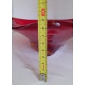 Stylish 29cm W,Red shades Murano Footed Bowl