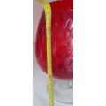 Ruby Red Italian Empoli Deep Detailed Bowl 23cm High