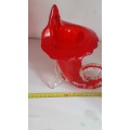 Beautifull 23cm H, Italian Shell Shaped Vase Red shades