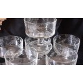 6 x Vintage Desert Glass Bowls Made in France, Grape Design