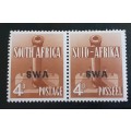 Union of SA-War Effort overprinted SWA, traces of DOUBLE overprint