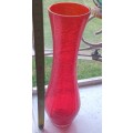 Vintage Crackled Glass Vase Red