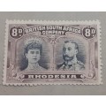 RHODESIA-Double Heads,8d, Black and Purple