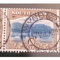 SA Union 1927- 10/- Deep Blue and Brown Double Cancel(Wynberg)1939