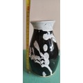 Vintage Black and White Glazed Laura Pottery Vase
