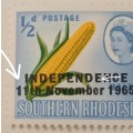SOUTHERN RHODESIA- Independence Day Overprint,Double First `1` and error on the `e` RARE