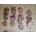 South African coin Lot (20x 1 cent, 20x 2 cent, 20x 5 cent)