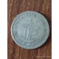1958 South Africa SA 1 shilling Elizabeth II coin