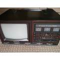 Vintage Tedelex 5` Black & White Portable TV, Radio & Simulcast (Tested & Working)