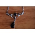 Silver necklace with onyx stones