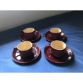 Willsgrove Pottery 4 Teacups And 4 Saucers