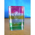 Decorative `I LOVE YOU` glass paperweight (in original box)
