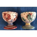 Pair of Italian hand decorated egg cups